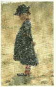 Peter Severin Kroyer lille pige staende pa skagen sonderstrand Spain oil painting artist